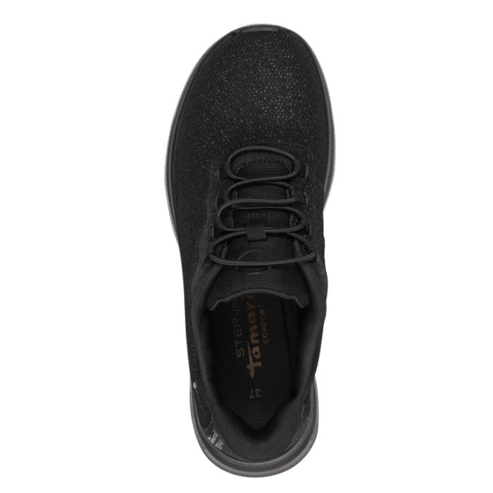 Tamaris Comfort step-in sneaker, i sort skind