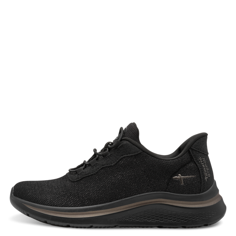 Tamaris step-in, sort sneaker med glimmereffekt.