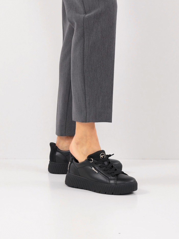 Tamaris Comfort step-in sneaker, i sort skind