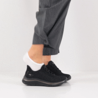 Tamaris step-in, sort sneaker med glimmereffekt.