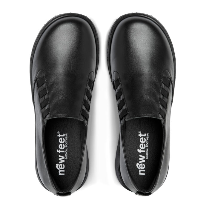 New Feet loafer i sort præget skind.