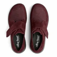 New Feet velcrosko i bordeaux ruskind