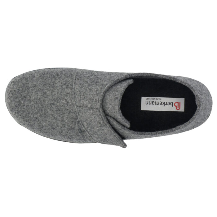 Berkemann bred herre hjemmesko i grå uldfiltBerkemann bred herre hjemmesko i grå uldfilt