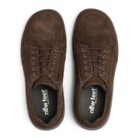 New Feet herresko i brun skind med lynlås og snøre