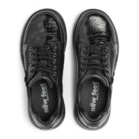 Sort New Feet Damesko i Krokodillelook