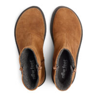 New Feet ruskinds støvle, 3/4 lang, cognac farvet.
