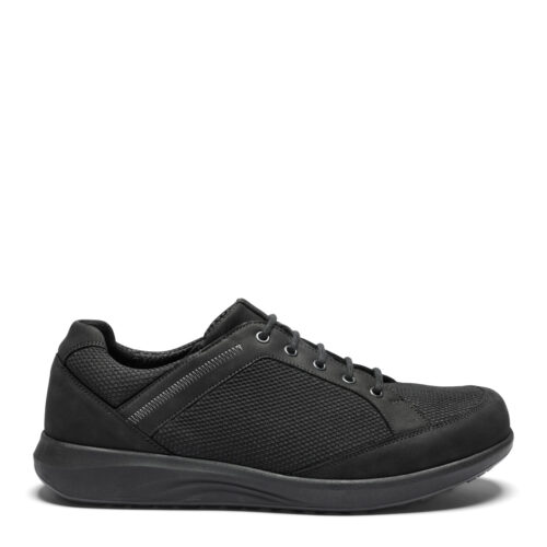 New Feet bred herre snøresko i sort mesh.