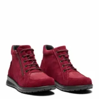 New Feet lav Damestøvle i rød ruskind