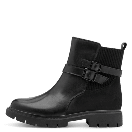 Tamaris støvle med 13 cm højt skaft. Støvle i sort skind.