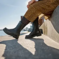 New Feet Høj Dame Vinterstøvle med foer, sort