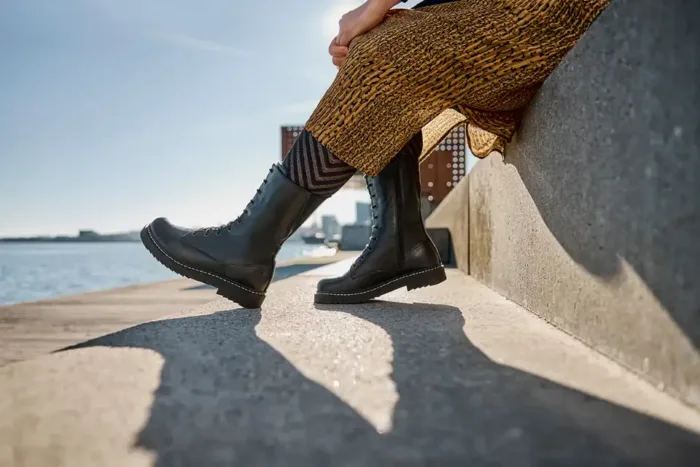 New Feet Høj Dame Vinterstøvle med foer, sort