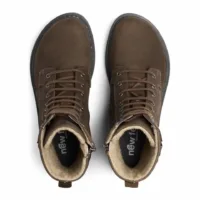 New Feet damestøvle i brunt skind med foer og spænde