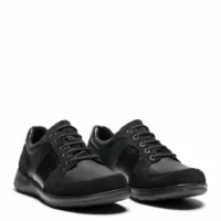 New Feet Dame sko i sort skind med krokodetaljer