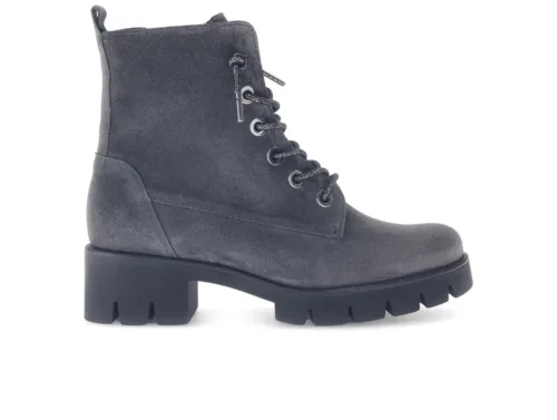 Gabor Ankelstøvle med hæl og glimmersnørebånd