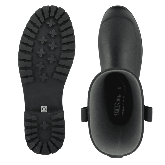 Green Comfort gummistøvle, model Storm Soghie i sort