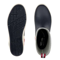 Green Comfort gummistøvle, unisex model i blå med rød på hælen og hvidt rundt sålen.