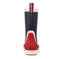 Green Comfort gummistøvle, unisex model i blå med rød på hælen og hvidt rundt sålen.