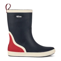 Green Comfort gummistøvle, unisex model i blå med rød på hælen og hvidt rundt sålen.
