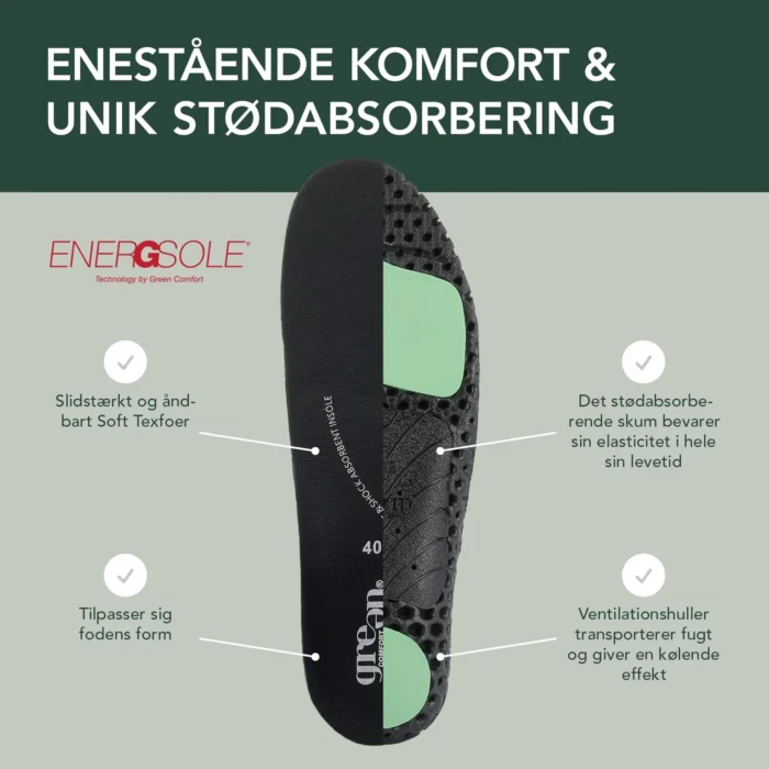 Green Comfort gummistøvle, unisex model i sort med grå på hælen og hvidt rundt sålen.