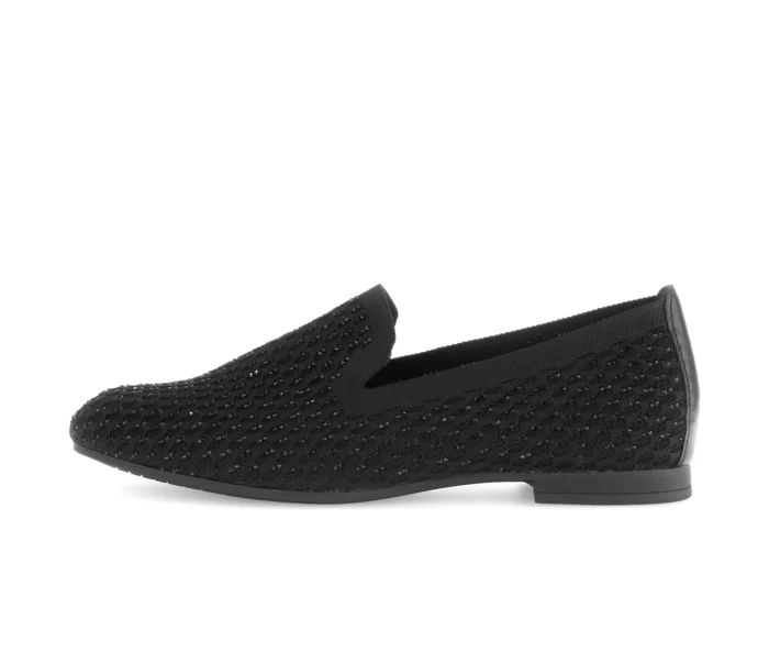 Gabor ballerina i sort glitter stof.