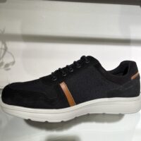 New Feet sort mesh herresko med lynlås og snørebånd