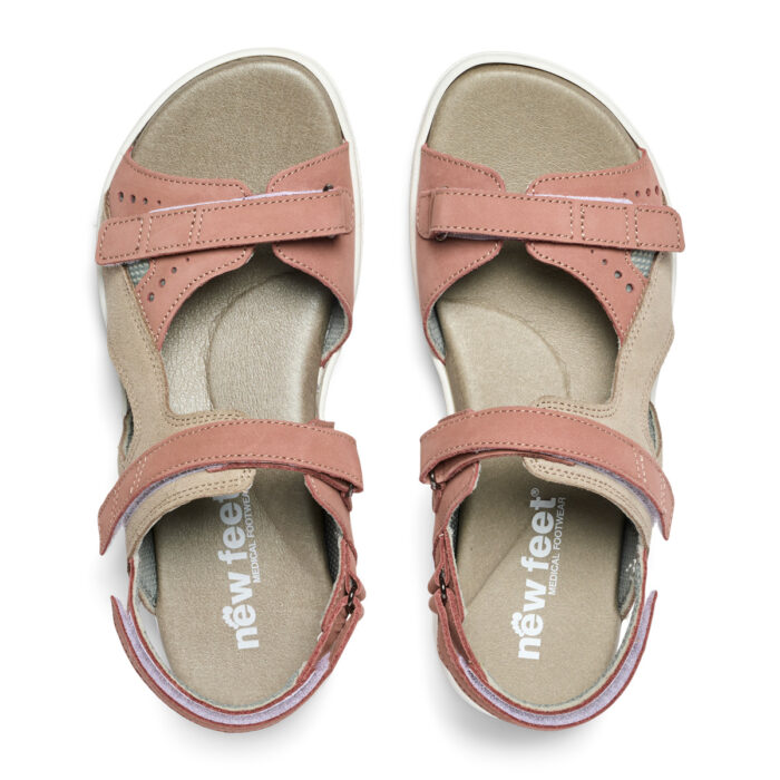New Feet rosa sandal med svangstøtte