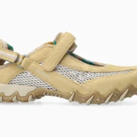 Allrounder gul trekking ballerina i ruskind og mesh.