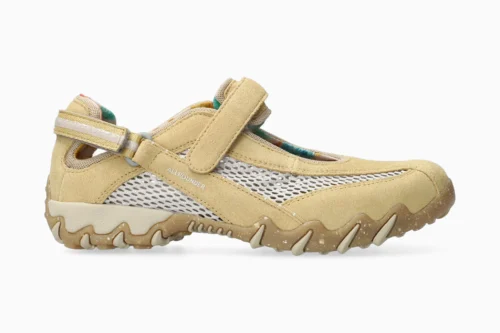 Allrounder gul trekking ballerina i ruskind og mesh.