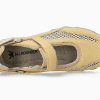 Allrounder gul trekking ballerina i ruskind og mesh.