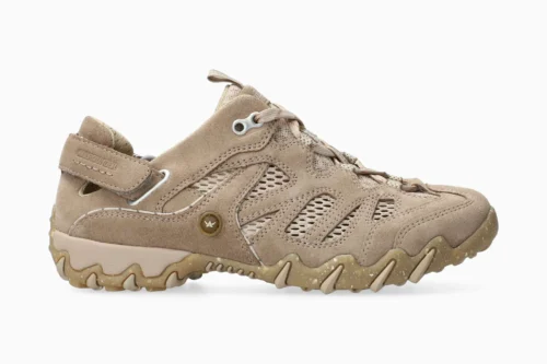 Allrounder dame travesko, luftig og stabil, i beige ruskind