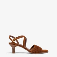 Unisa 6 cm hæl, brun ruskind, damesko.