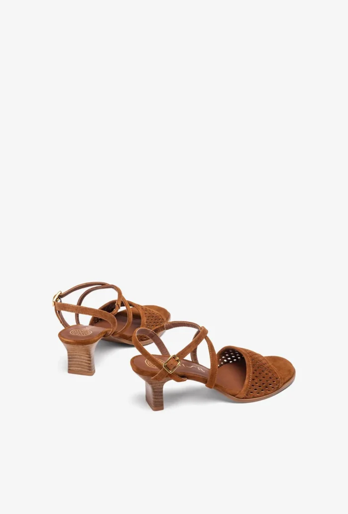 Unisa 6 cm hæl, brun ruskind, damesko.