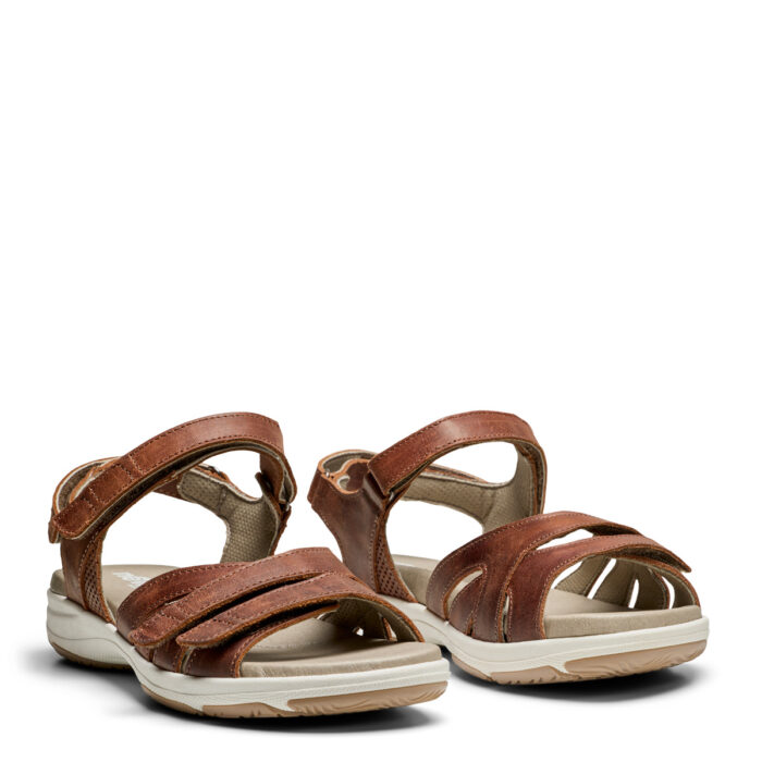 New Feet bred sandal i brun skind