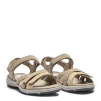 New Feet bred sandal i sandfarvet ruskind
