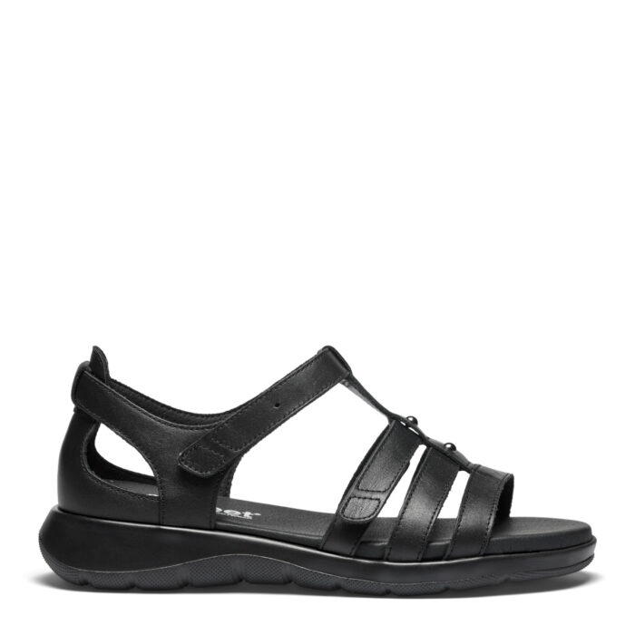 New Feet sandal med hælkappe, sort skind