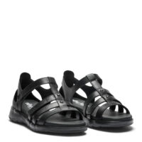 New Feet sandal med hælkappe, sort skind