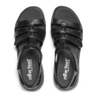 New Feet sandal med hælkappe, sort skind