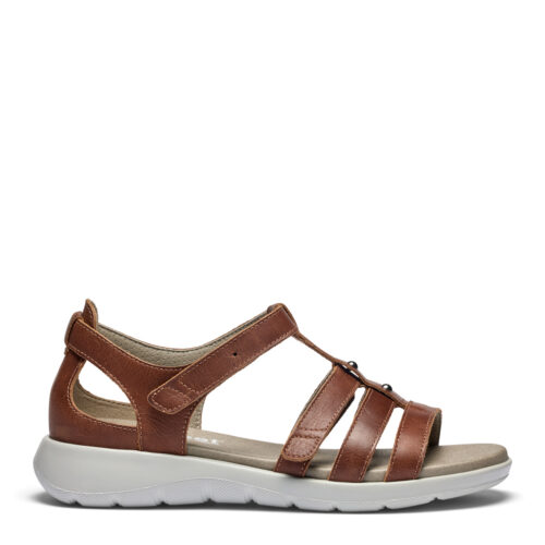 New Feet sandal med hælkappe, brun skind