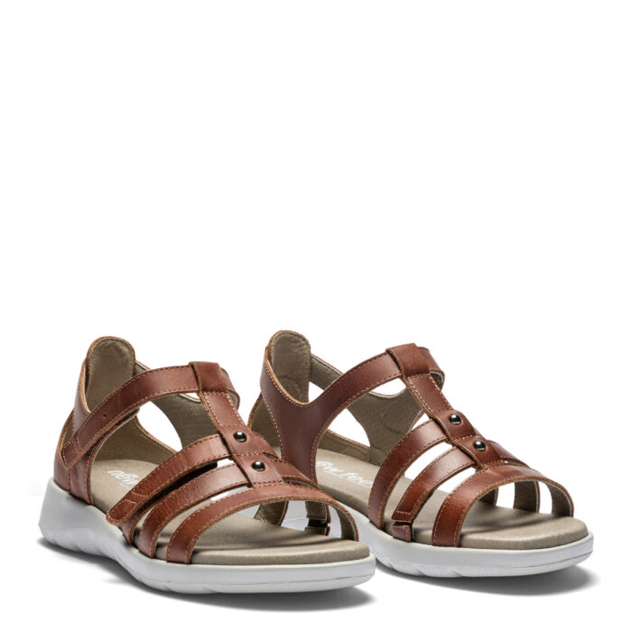New Feet sandal med hælkappe, brun skind