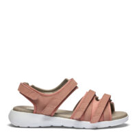 New Feet rosa farvet nubuck, 3 rems sandal med bagrem