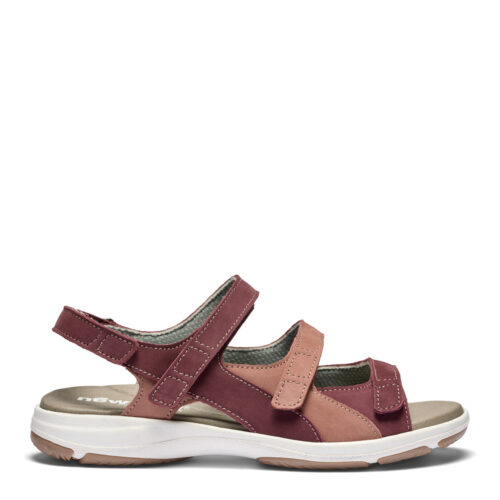 New Feet bred sandal med 3 velcroremme, rosa