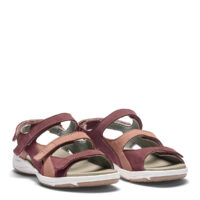 New Feet bred sandal med 3 velcroremme, rosa