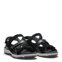 New Feet bred sandal med 3 velcroremme, sort