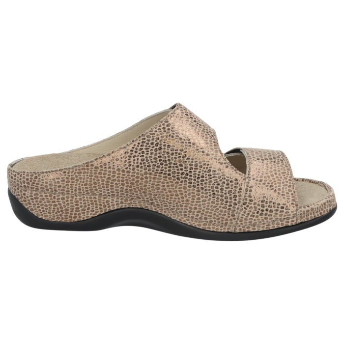 Berkemann lys nubuck med bronze mønster, dame slippers
