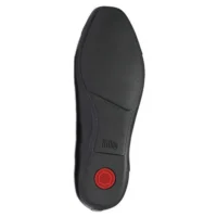 FitFlop dame ballerina i sort læder med lak tå