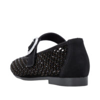 Remonte sort net ballerina med glitter sten