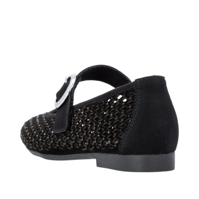 Remonte sort net ballerina med glitter sten