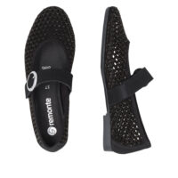 Remonte sort net ballerina med glitter sten