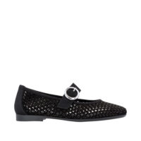 Remonte sort net ballerina med glitter sten