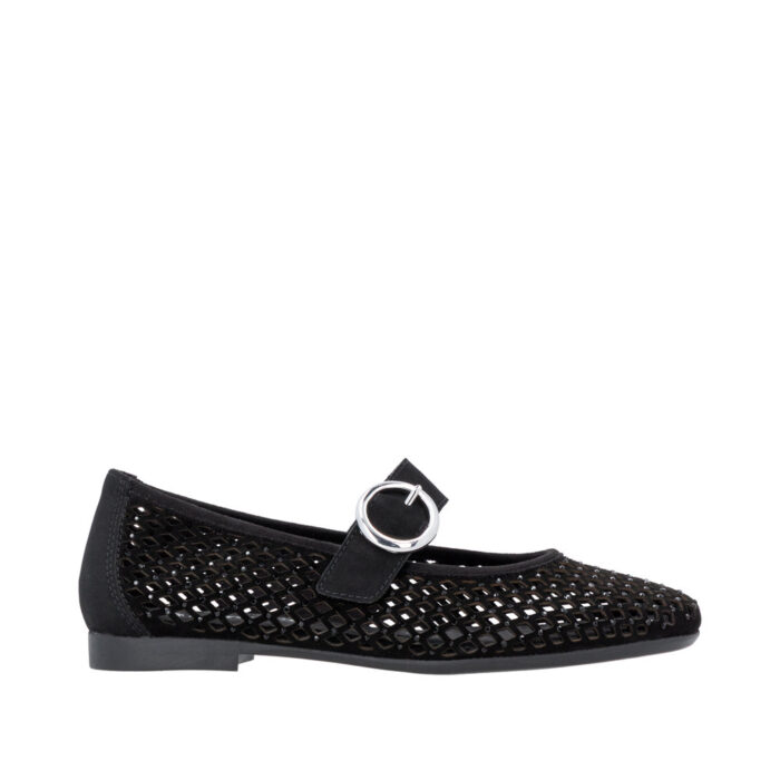 Remonte sort net ballerina med glitter sten